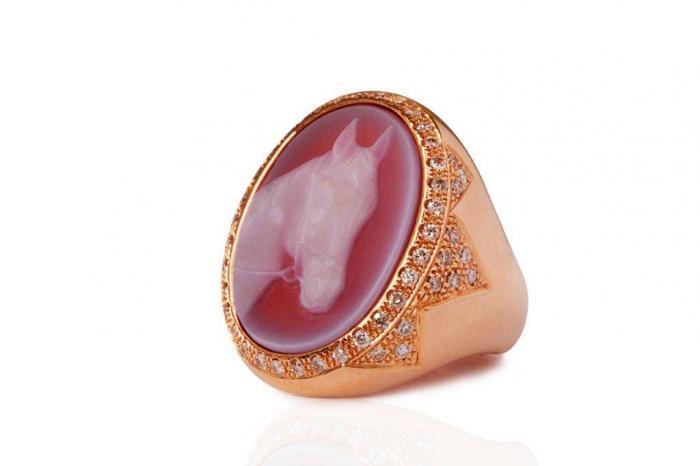 horse pink ring diamonds mimia leblanc jewelry